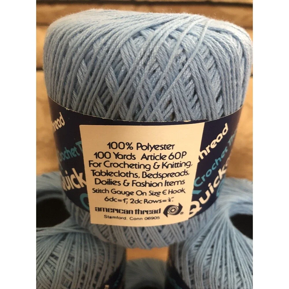 Vintage Empress Quick Crochet Thread, Blue, size 3, lot of 10 (100 yds each) USA - Picture 4 of 5